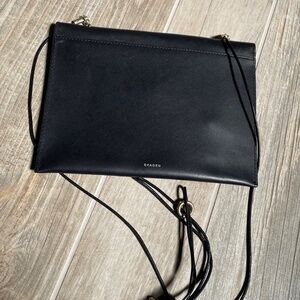 SKAGEN Nubuck Leather Ultra-Thin Wallet/Clutch on a Long Strap